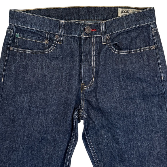 VTG Y2K CCS Banks Straight Jeans Dark Blue Cotton Skater Street Grunge 32x30.5 - Picture 2 of 16